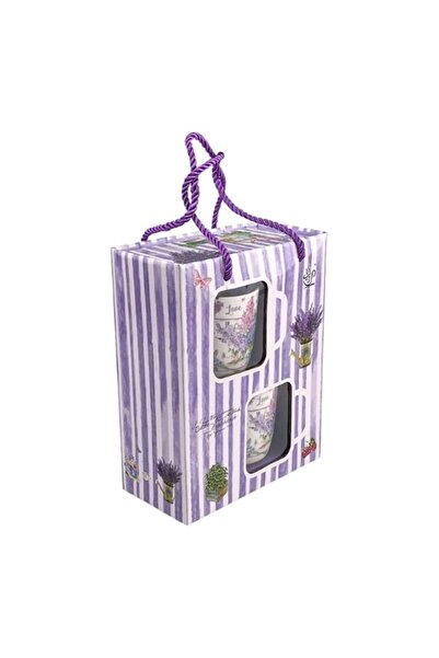 OEM Set of two mugs with spoons, lavender design