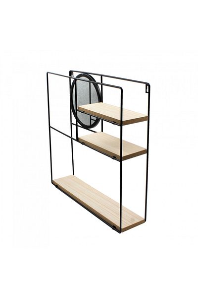 H&S collection Raft de perete cu oglindă 40x40x10 cm