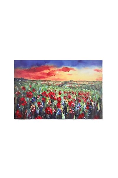 OEM Tablou din Panza, Rama Lemn, 60x90cm, Multicolor, Flori de Camp M3