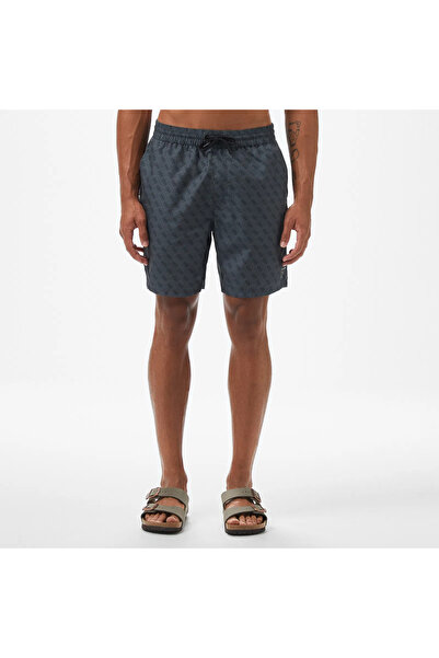 Guess Man Black Swimtrunk Medium Embossed Logo