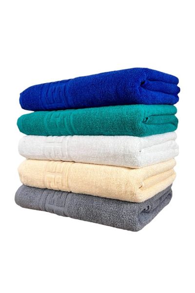 OEM Set 5 Hand Towels, Cotton, Greek Border, 500g/m², 30x50cm, M6, Multicolor