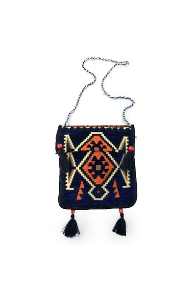 OEM Bag with Tassels, Traditional Embroidery, Polyester, 30X33cm, Multicolor M3