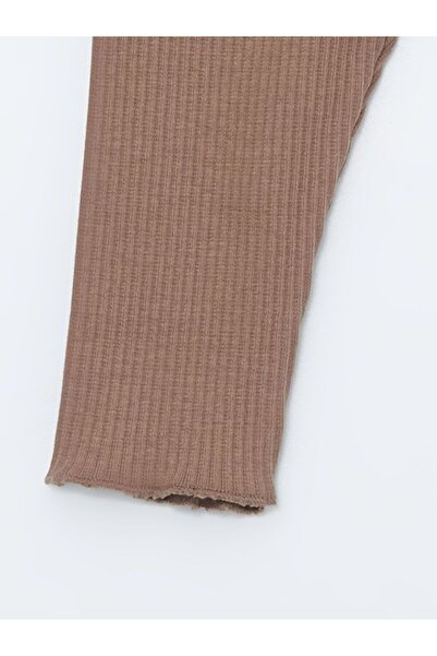 LC Waikiki Brown Basic Baby Girl Pants with Elastic Waist