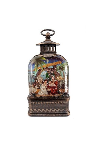 OEM Decorative Lantern with Nativity Figures, Music and Lights, USB Charging, Multicolor