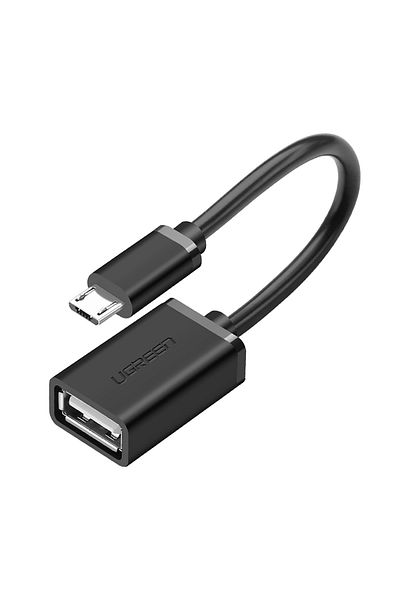 Ugreen Przejściówka adapter micro USB (męski) - USB-A (żeński) OTG płaski 0.15m - czarny
