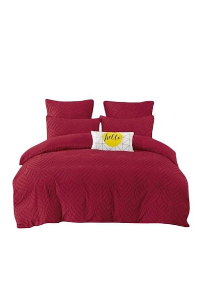 OEM Bed Linen, Grofat Rhombus Model, Uni, Finet, 6 pieces, 2 Persons, 230x250cm, Bordeaux