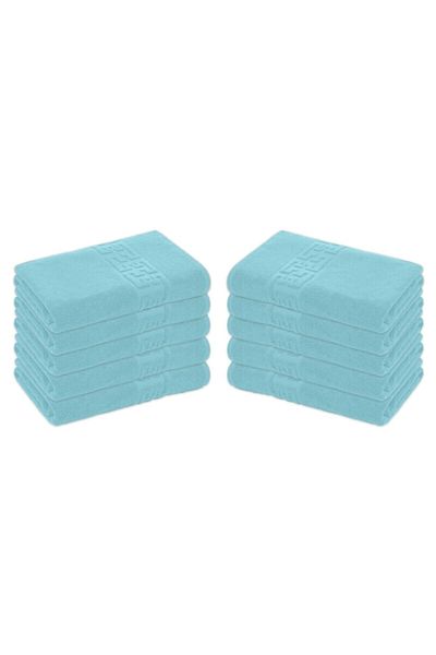 OEM Set 10 prosoape de baie, Bumbac, Bordura Greceasca, 500g/m², 70x140cm, Albastru Deschis Pastel