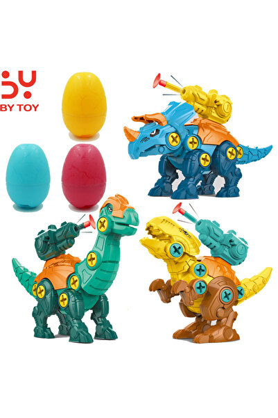 Arabest Children's animal toys, manual ejection disassembly assembly dinosaur eggs, children's toys gifts