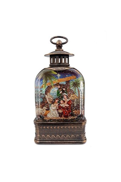 OEM Decorative Lantern with Nativity Figures, Music and Lights, USB Charging, Multicolor