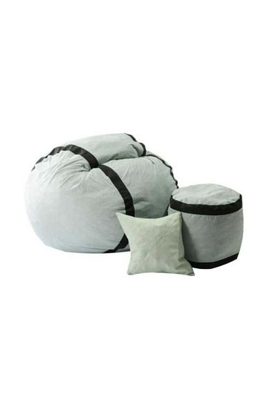 Pufrelax Matusalem Armchair Set with Ottoman (footrest) and Cushion, Textile Material - Light Mint
