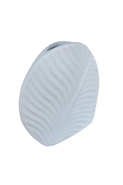 OEM Vază din ceramică în formă de frunză, albă, 14x14 cm