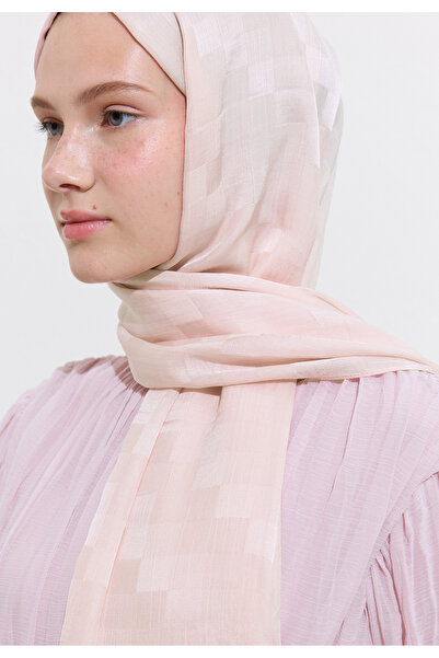 Freshscarfs Nori Silky Jacquard Shawl Soft Pink
