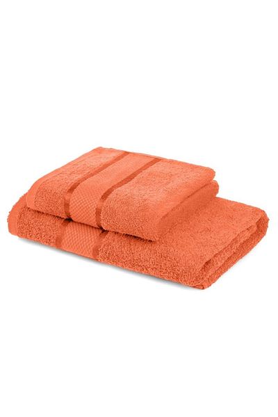 OEM Set 2 Bath Towels, Cotton, 400g/m², 50x90cm/70x135cm, Orange