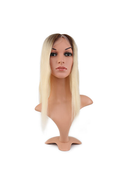 Mina Peruk Ön Kısmı Ekstra Tül Kahverengi / Beyaz Platin Ombreli Baby Taban T...