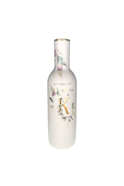 OEM Vază ceramică în formă de sticlă cu mesajul „Viață mai bună”, M3, 17x60 cm