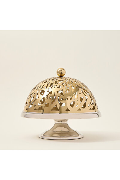 LA MESA حامل كيك على شكل قبة بقاعدة مطلية بالنيكل