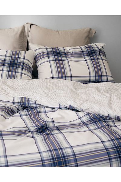 Madame Coco Lacene Single 100% Cotton Ranforce Printed Duvet Cover Set - Navy Blue