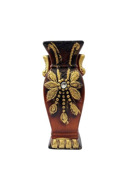 OEM Ceramic Vase with Floral Pattern and Crystals, M2, 10x25 cm