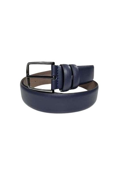 OEM Curea bărbătească, piele, albastru închis, lățime 3,5 cm, 110 cm