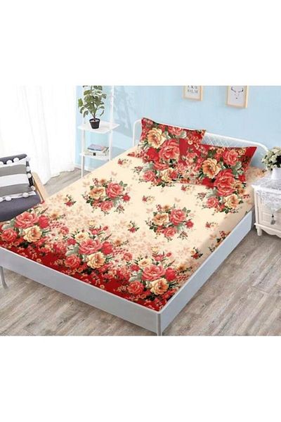 OEM Bed Sheet and Pillowcases Set, Finet, 3 Pieces, Double Size, 180x200cm, Multicolor