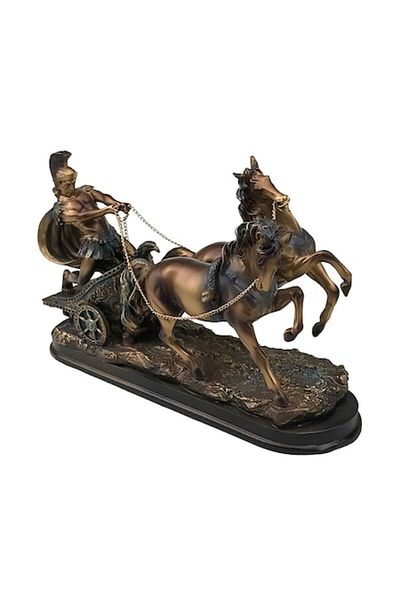 OEM Roman Battle Chariot Decoration, 27x16 cm, Gold, Resin