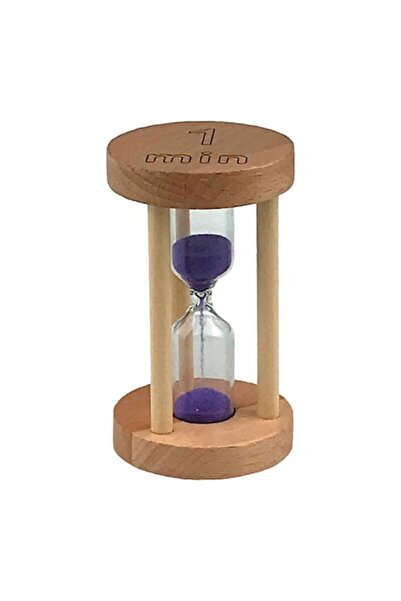 OEM Wooden Hourglass 1 Minute, 5x9 cm, Brown-Purple