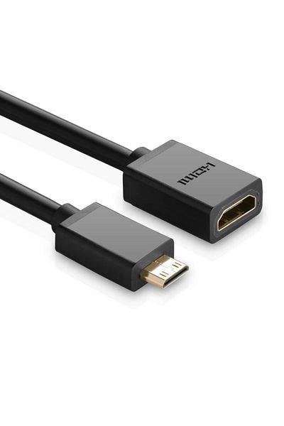 Ugreen Cablu adaptor HDMI mamă - mini HDMI mascul 4K 60Hz HEC ARC 22cm negru