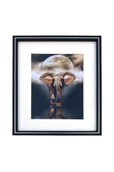 OEM Pictură din spumă cu ramă de plastic, 28x24cm, multicoloră, elefant