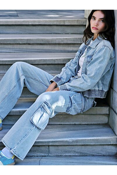 LC Waikiki XSIDE Wideleg Kadın Kargo Jean Pantolon