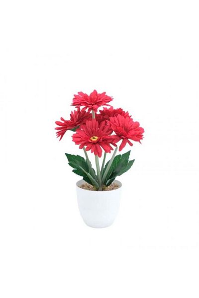 OEM Artificial Flower in Pot, PVC/Textile 33x11cm Red