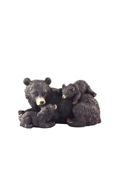 OEM Decoratiune din rasina, ursoaica cu pui, 20x10 cm, maro