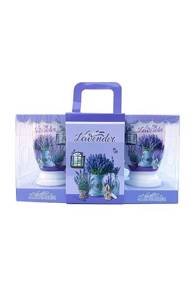 OEM Set of two ceramic cups with lavender, 200ml, Model4