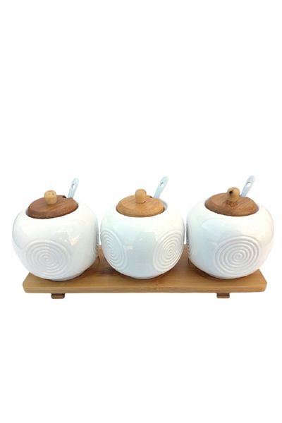 OEM Kitchen set, Oliviera 3 pieces, on wooden stand, 30x12cm