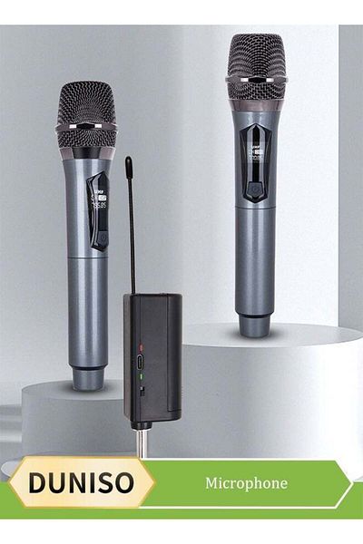 fun zone DUNISO Wireless Microphone, Universal Handheld Karaoke Mic Speaker