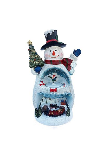 OEM Decorațiune om de zăpadă cu baterii și LED, 28x33cm, multicoloră