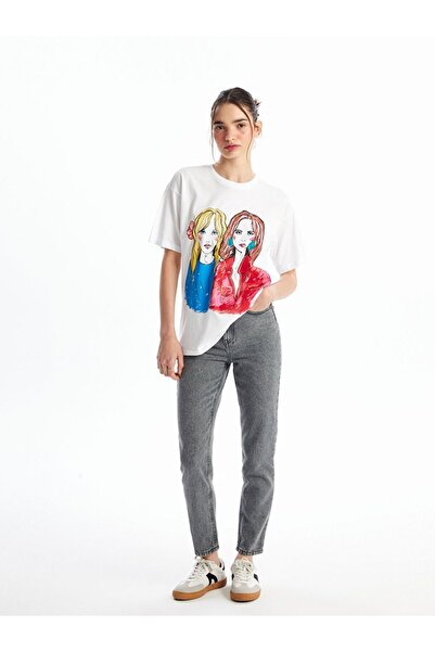 LC Waikiki Γυναικείο τζιν παντελόνι Anthracite Slim Mom