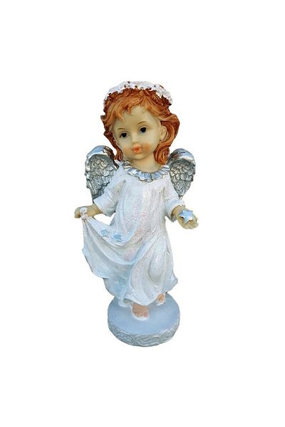 OEM Angel with Resin Wings, 13x27cm, White-Silver, M1