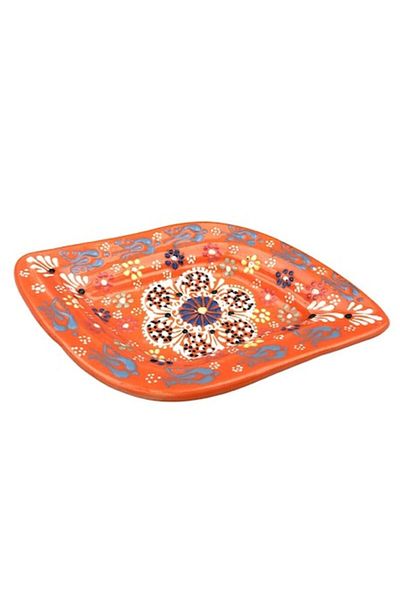 OEM Farfurie ceramică adâncă, model floral, pictată manual, 17x4cm, multicoloră
