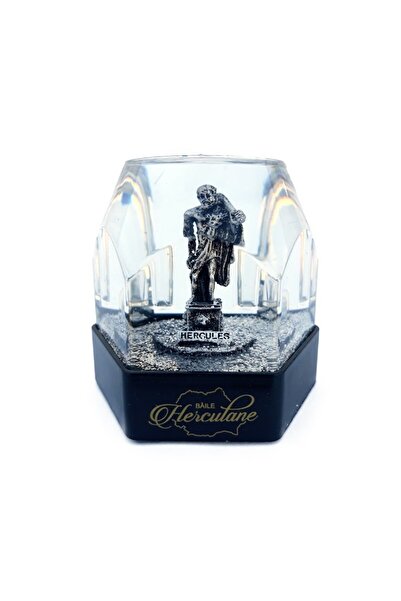 OEM Plastic Globe with Hercules Statue, Text 'Baile Herculane', 8x8 cm