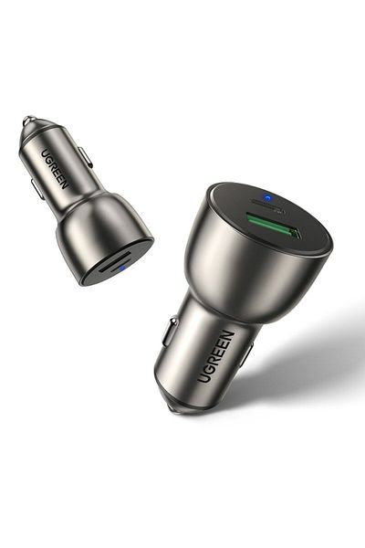 Ugreen Încărcător auto USB și USB-C QC 3.0 PD 36W 3A Gri