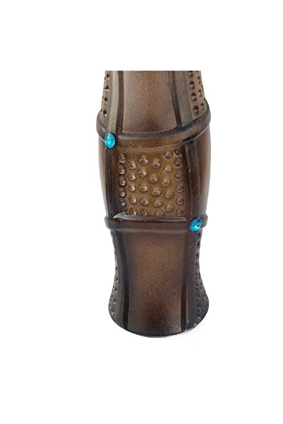 OEM Vază decorativă, ceramică, pietre albastre, 11x30cm, maro-albastru, M2