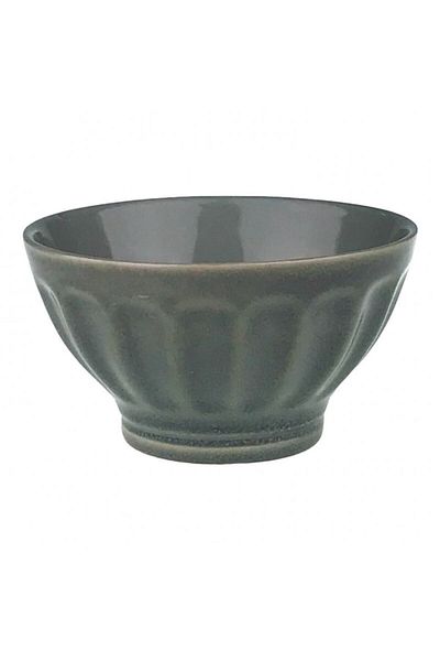 OEM Bol ceramic cu dungi, 13x8 cm, verde