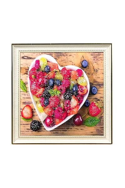 OEM Tablou, Rama Plastic, Imagine imprimata, 47x47cm, Multicolor, Fructe de Padure