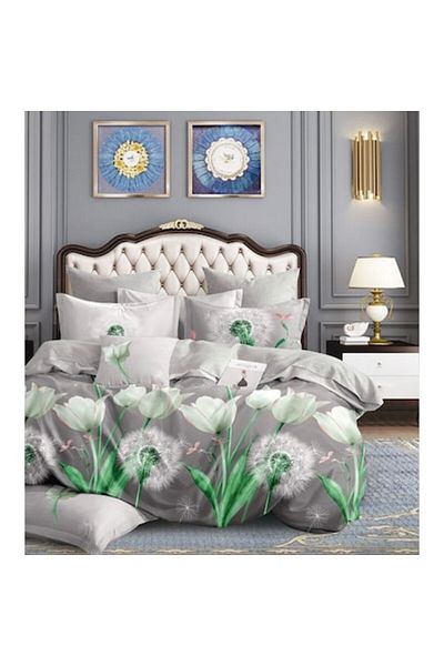 OEM Bed Linen Set, Dandelion Print, 4 Pieces, 230x250cm, Cotton, Multicolor