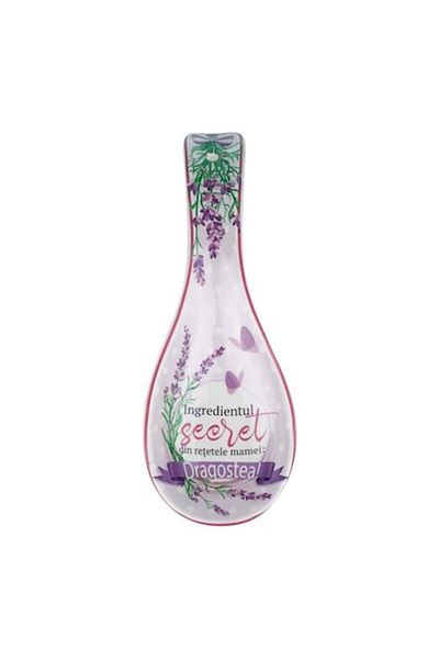 OEM Ceramic Spoon Holder with Dedication for Mom, 9x26 cm, Multicolor