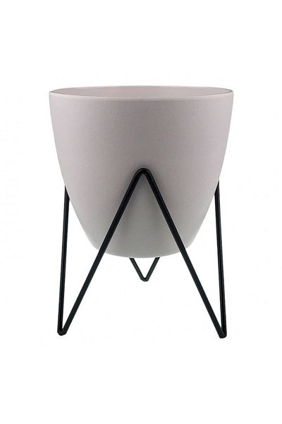 OEM Vaza tip ghiveci, plastic/fier 13x18 cm bej