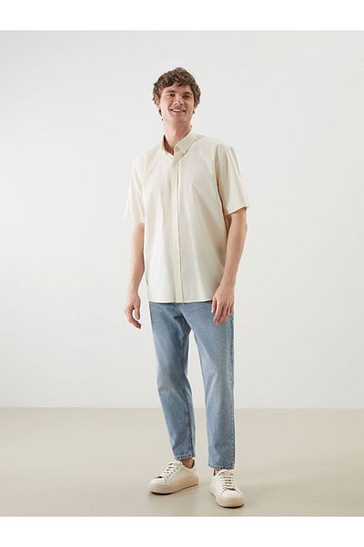 LC Waikiki Lcw Vision Regular Fit Men's Short Sleeve Linen Blend Shirt