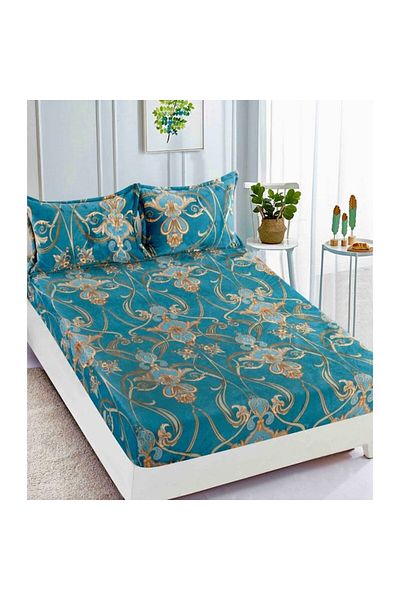 JOJO HOME Husa de pat si 2 fete de perna, Jojo Home, Cocolino, 2 persoane, 3 piese, Imprimeu Abstract Multicol