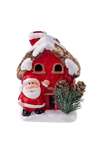 OEM Casa din ceramica cu conuri de brad si lumina