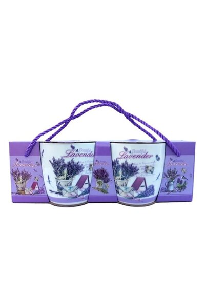 OEM Set of Two Ceramic Mugs with Lavender